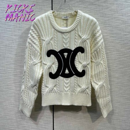 Celine Embroidered Long-Sleeved Sweater