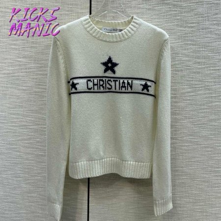 Dior Round Collar Star Cardigan Sweater