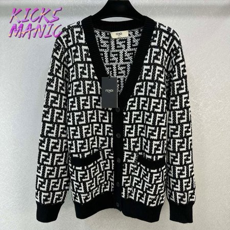 Fendi Knitting Cardigan Sweater Black