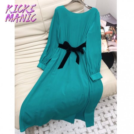 Gucci V-Neck Dress Green