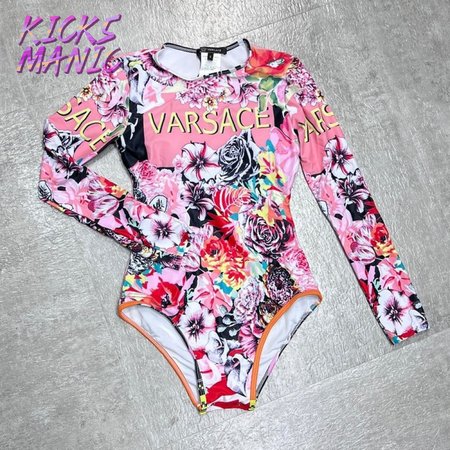 Versace Pink Rose One-Piece Swimsuit