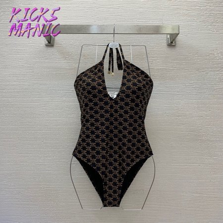 Celine Halter One-Piece Swimsuit