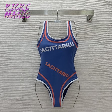 Gucci Blue U-Neck One-Piece Swimsuit