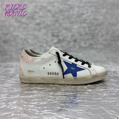 Golden Goose Super-Star White Black Cream Glitter for Women