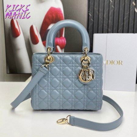 Medium Lady Dior Bag Horizon Blue Cannage Lambskin