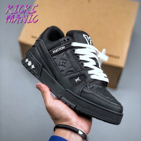 trainer black embossed monogram