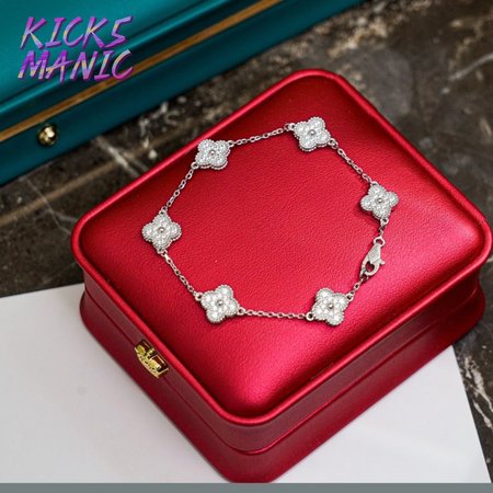 Van Cleef & Arpels 18k White Gold Diamond Pure Alhambra Bracelet