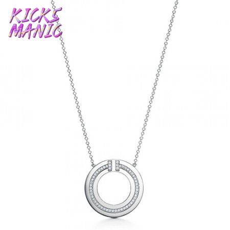 Tiffany T Diamond Circle Pendant in 18k Rose Gold