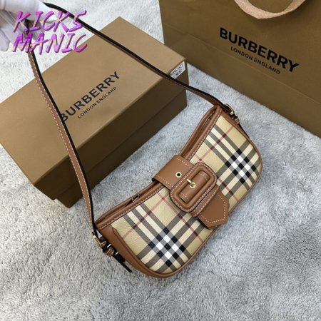 Burberry Women's White Leather-trimmed Checked Coated-canvas Shoulder Bag