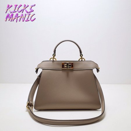 Fendi Peekaboo Iseeu Small Dove Gray Leather Bag