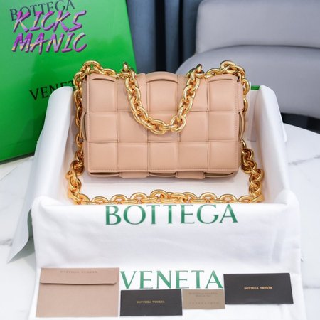 Bottega Veneta Almond Maxi Intrecciato Leather Chain Cassette Bag