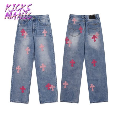 Chrome Hearts Levi's Pink Cross Patch Jeans