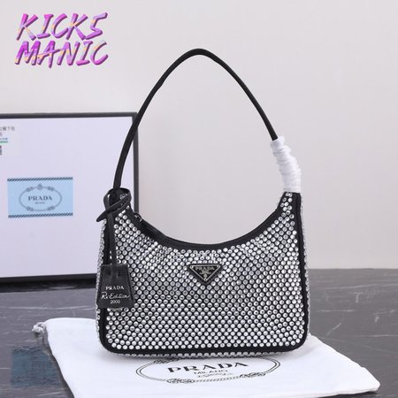 Prada Re-Edition 2000 Crystal Mini Bag Black