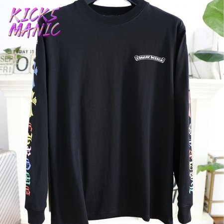 Chrome Hearts Scroll Logo Multi Color Crosses Long Sleeve T-shirt