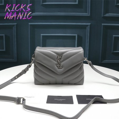 Saint Laurent Calfskin Y Quilted Monogram Toy Loulou Crossbody Bag