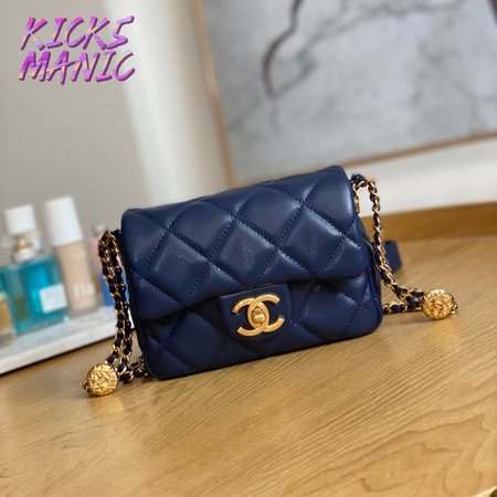 Chanel 22A Mini Flap Bag Navy Blue
