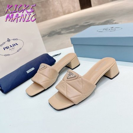 Prada Quilted Nappa Leather Heeled Sandals