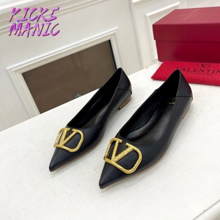 Valentino VLogo Leather Ballerina Shoes