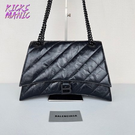 Balenciaga Crush Large Chain Bag Quilted In Black