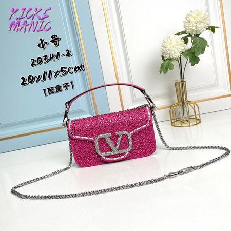 Valentino Loco Calfskin Shoulder Bag Pink