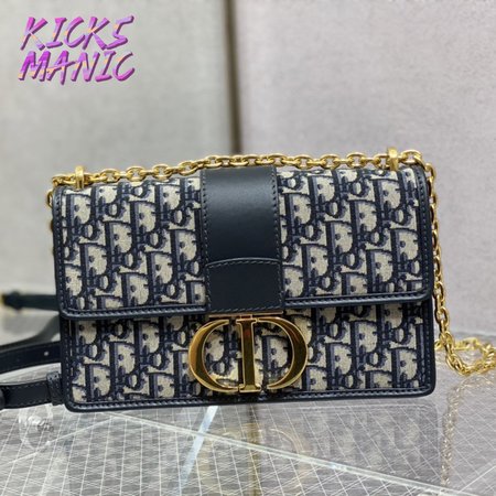 Dior 30 Montaigne Chain Bag Dior Oblique Jacquard Blue