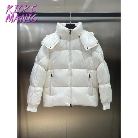 Moncler Autumn And Winter Hooded Down Jacket White
